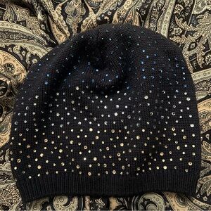 Carolyn Rowan Blue Beanie with White and Blue Sparkles